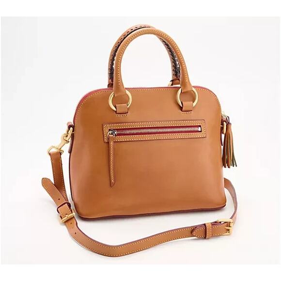 Dooney & Bourke Florentine Leather Domed Satchel Natural bag A600232